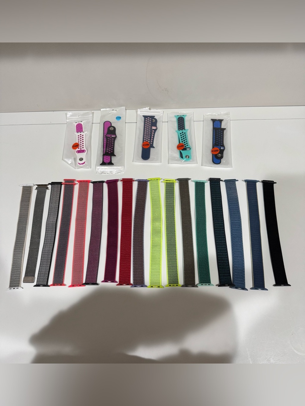 4 for $16 - Nylon Fabric Loop Watch Band in Rainbow and Solid Colors